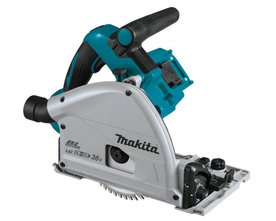 36V CORDLESS 6-1/2" PLUNGE CIRCULAR SAW- TOOL ONLY- MAKITA 

 
	 Powered by two LXT batteries; x2 LXT technology delivers more power, speed and run time without the hassles of a cord (batteries not
