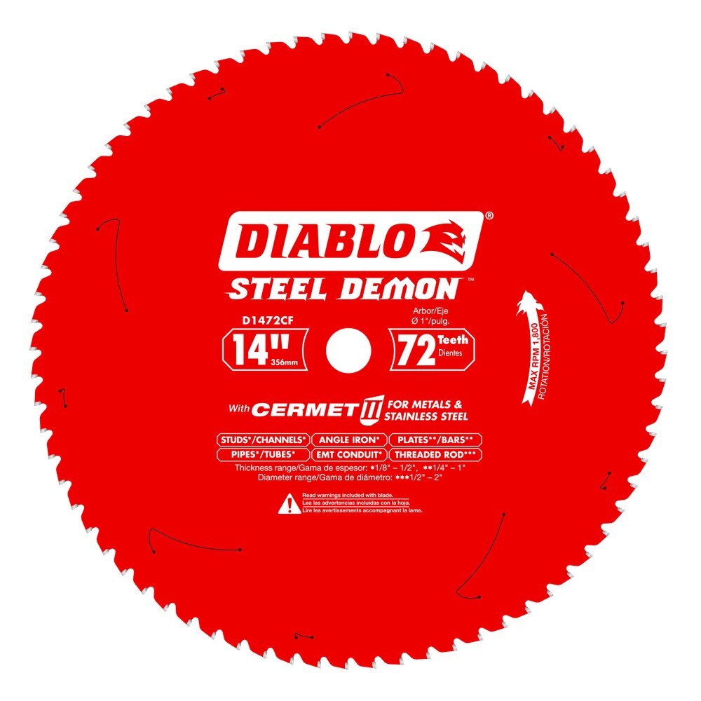 14" X 72TTH CARBIDE SAW BLADE - STAINLESS - FREUD DIABLO