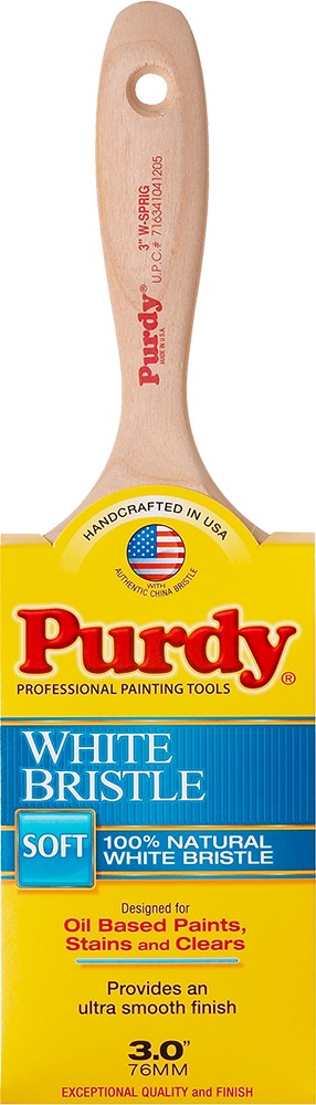 PURDY 144380430 3" 100% NATURAL WHITE BRISTLE SOFT WHITE SPRIG PAINT BRUSH