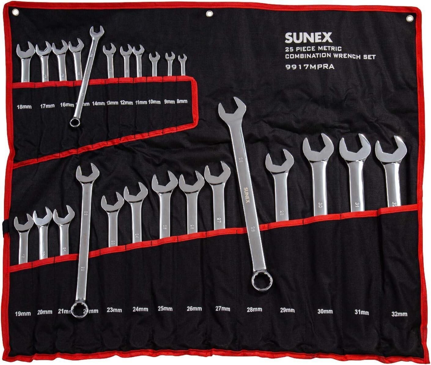 25PC METRIC COMBINATION WRENCH SET- SUNEX