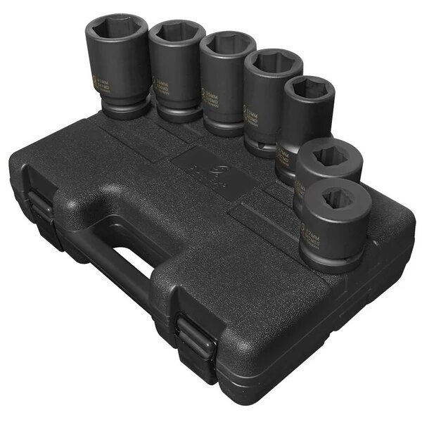 7PC 1” DRIVE DEEP IMPACT SOCKET SET 27MM, 33MM, 35MM, 36MM, 41MM, DOUBLE SQ 17MM, 21MM - SUNEX