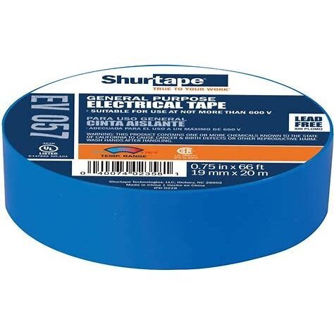 3/4" X 66' BLUE ELECTRICAL TAPE - SHURTAPE