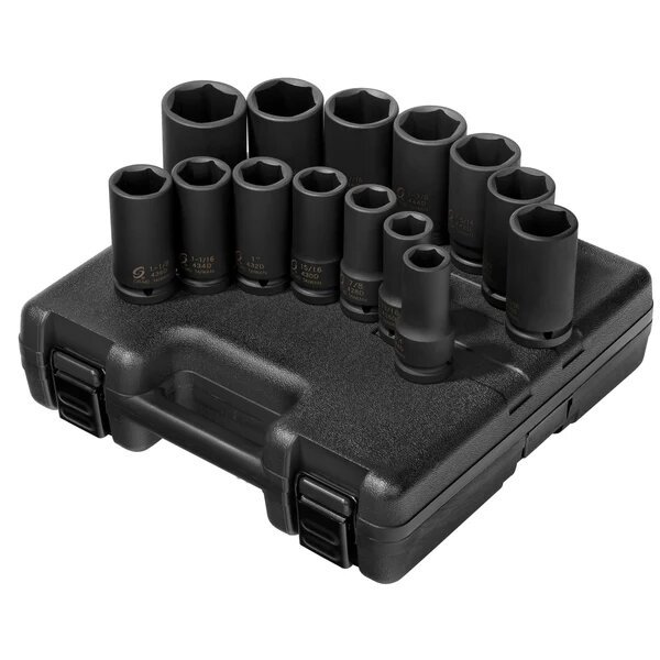 14 PC 3/4" DR DEEP IMPACT SOCKET SET - SAE - SUNEX  

 3/4", 13/16", 7/8", 15/16", 1", 1-1/8", 1-3/16", 1-1/4", 1-5/16", 1-3/8", 1-7/16", 1-1/2", 1-5/8", 1-11/16"