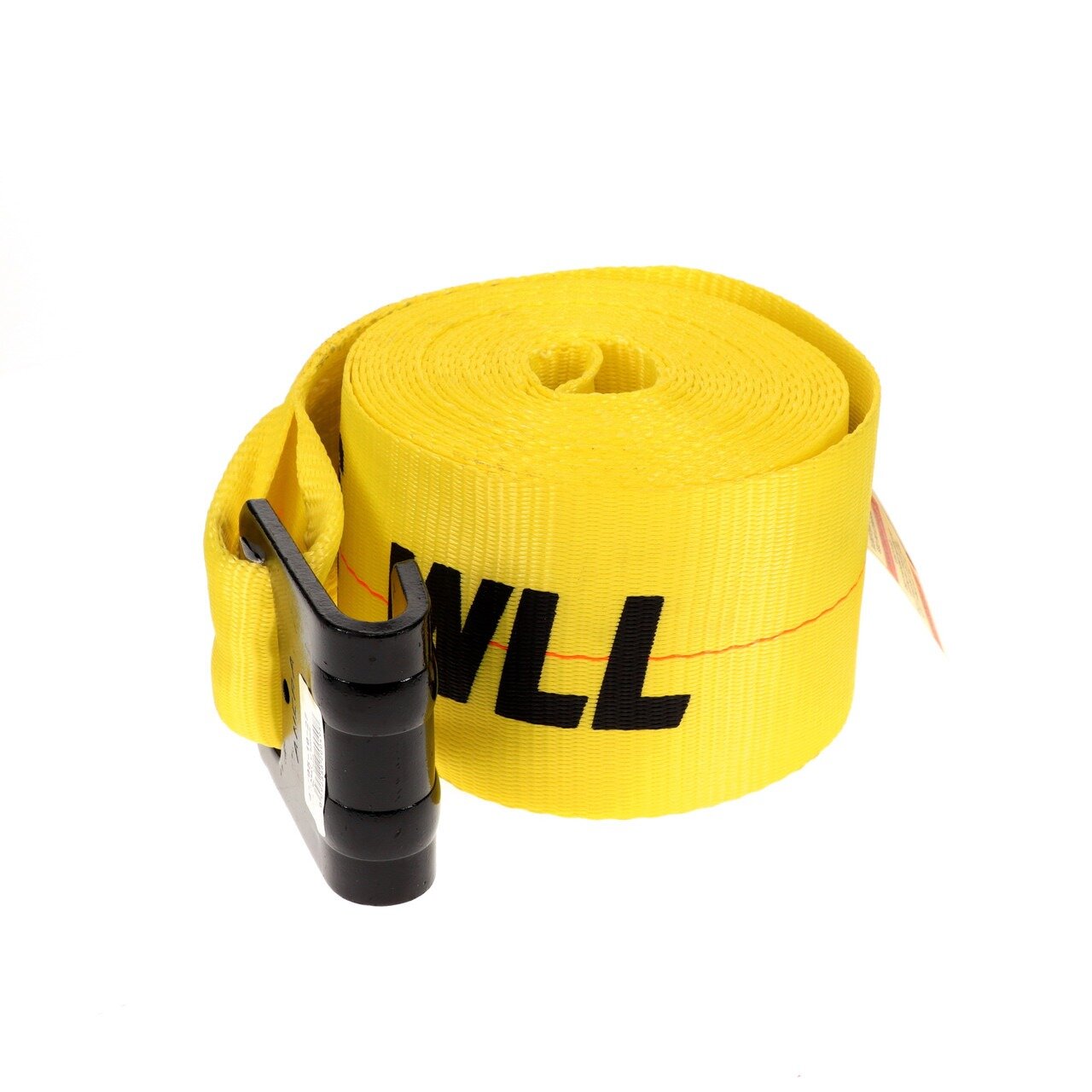 WINCH STRAP, 4" X 30' W/FLAT HOOK & KEEPER CLIP (MTO- MINIMUM 10 STRAPS PER ORDER)