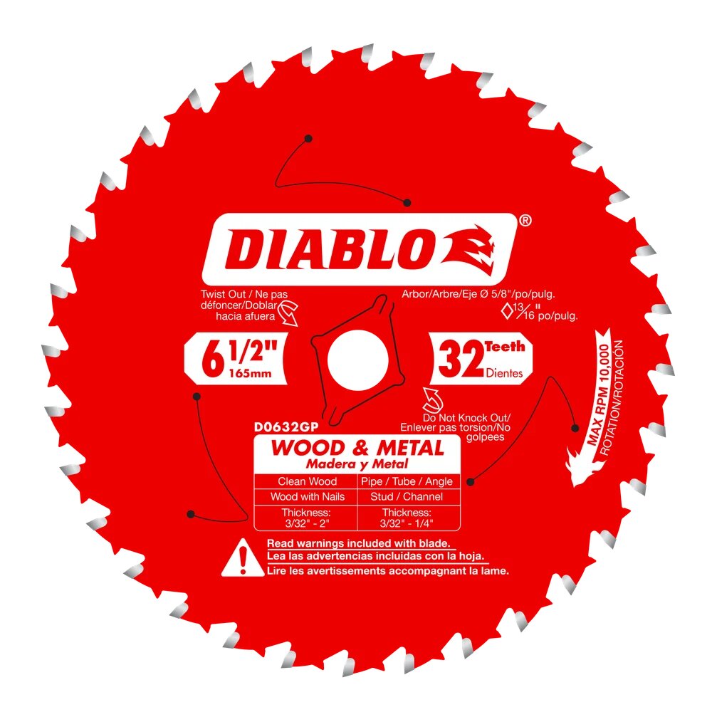 6-1/2" X 32T CARBIDE SAW BLADE - FREUD DIABLO