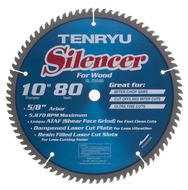 10 X 80T SILENCER CARBIDE SAW BLADE - TENYRU