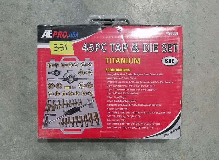 45PC TAP & DIE SET - ATEPRO.USA