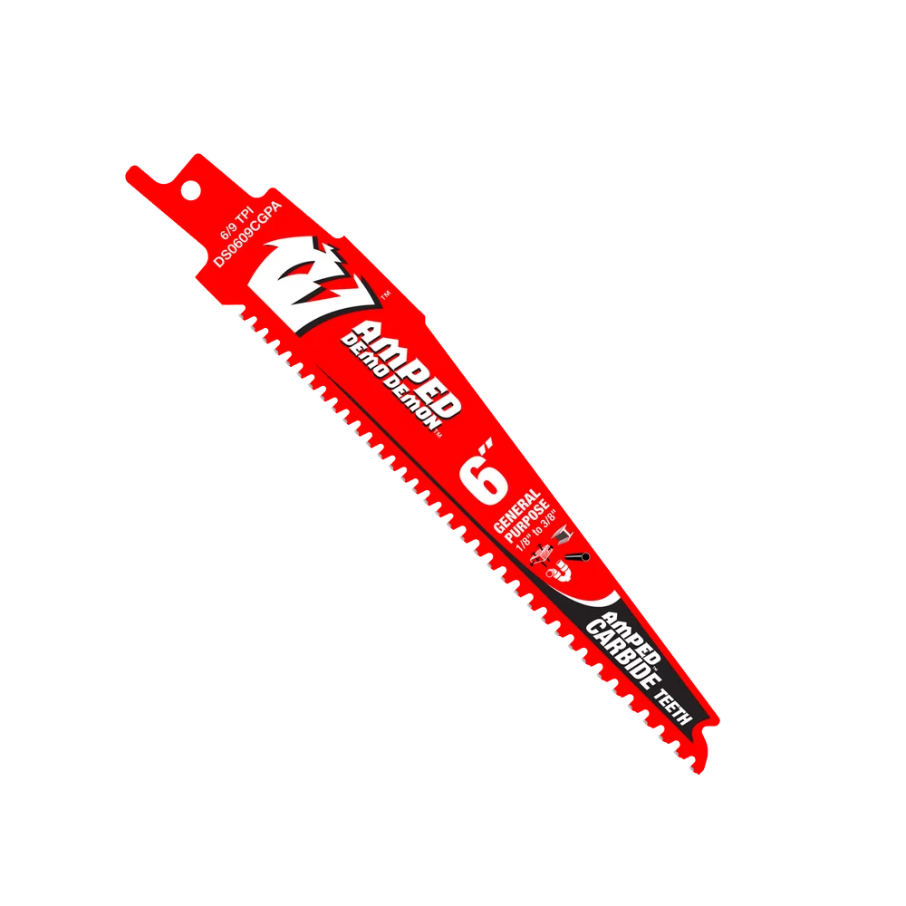 6" X 6/9TPI AMPED DEMO DEMON CARBIDE RECIP BLADES FOR GENERAL PURPOSE CUTS (3‑PK) DIABLO