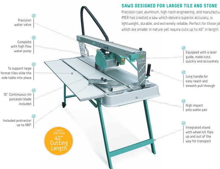 10" TILE SAW - 60" CUT - IMER