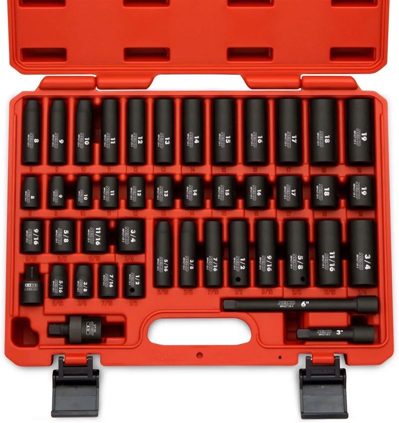 44PC 3/8" DR MASTER IMPACT SOCKET SET SAE 5/8”-3/4” & METRIC 8-19MM