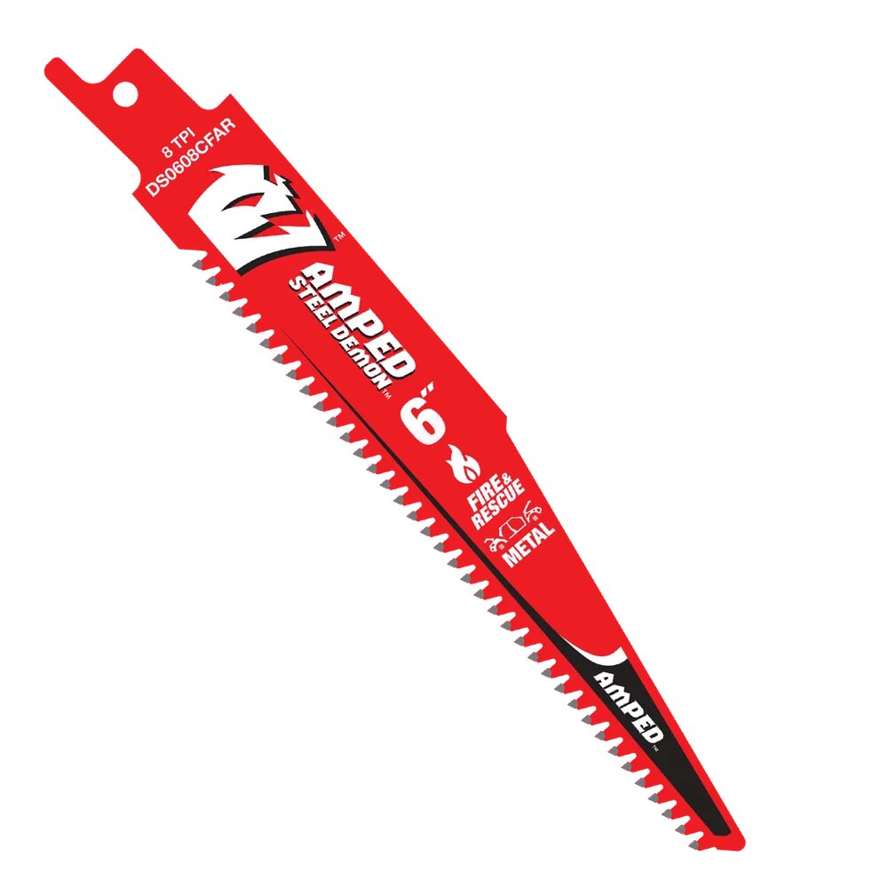 6" 8 TPI AMPED™ STEEL DEMON™ CARBIDE TEETH RECIPROCATING SAW BLADE FOR FIRE & RESCUE (10‑PK) - DIABLO 

 $35.99 PER BLADE DON'T BE SCARED