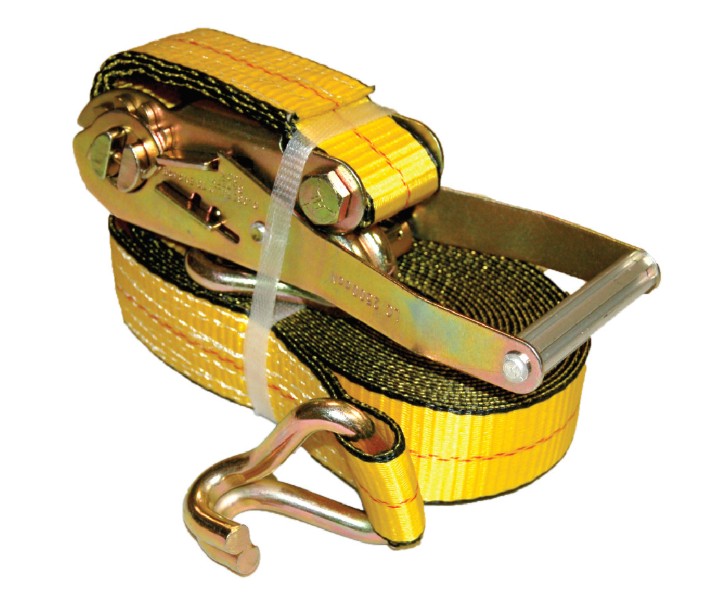 STRAP- 2" X 27" HEAVY DUTY RATCHET STRAPS WITH J-HOOKS W/DOT TAG