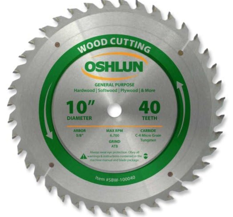 10" X 40T ATB GENERAL PURPOSE BLADE - OSHLUN