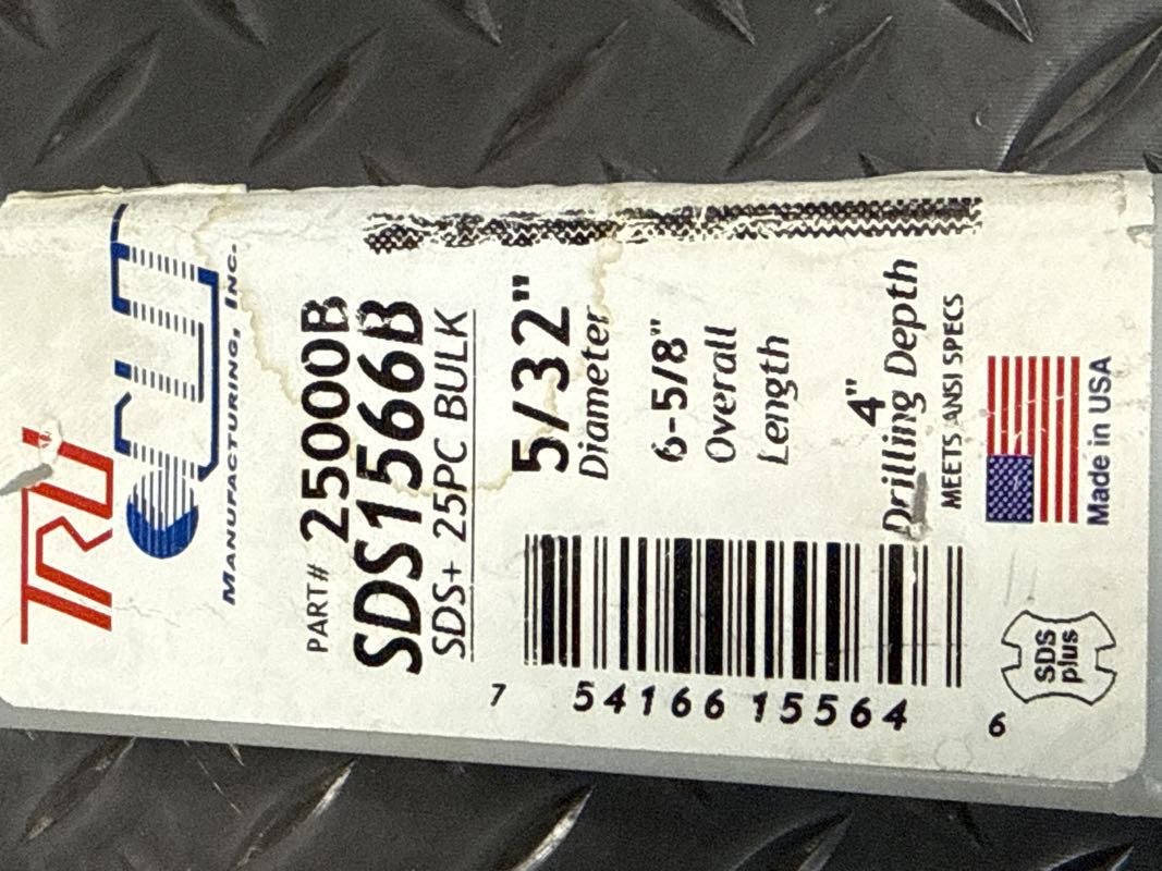 5/32” X 4” SDS PLUS MASONRY BIT  ONLY SOLD AS 25PK