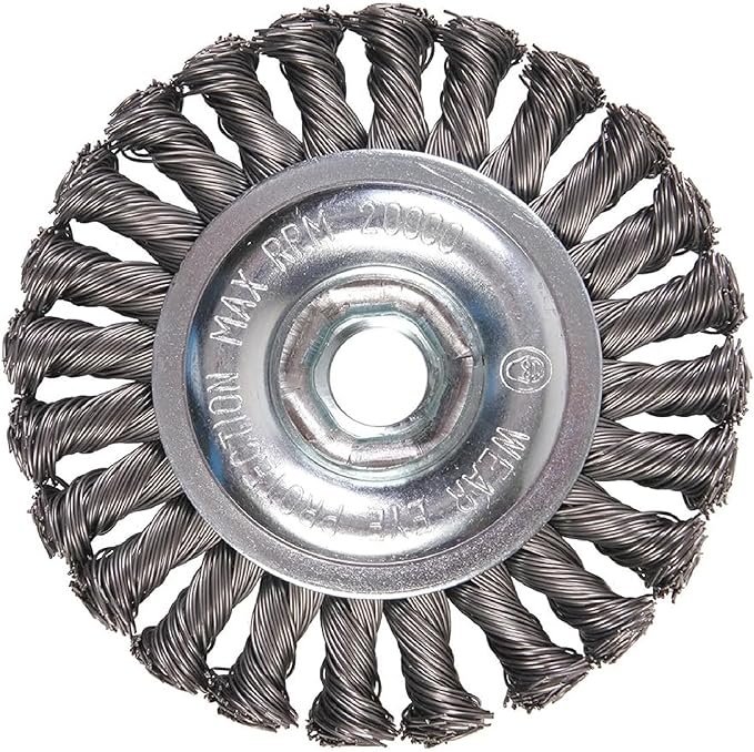 4" X 1/2" X 5/8 - 11 KNOT WIRE WHEEL .020 STAINLESS STEEL - MERCER