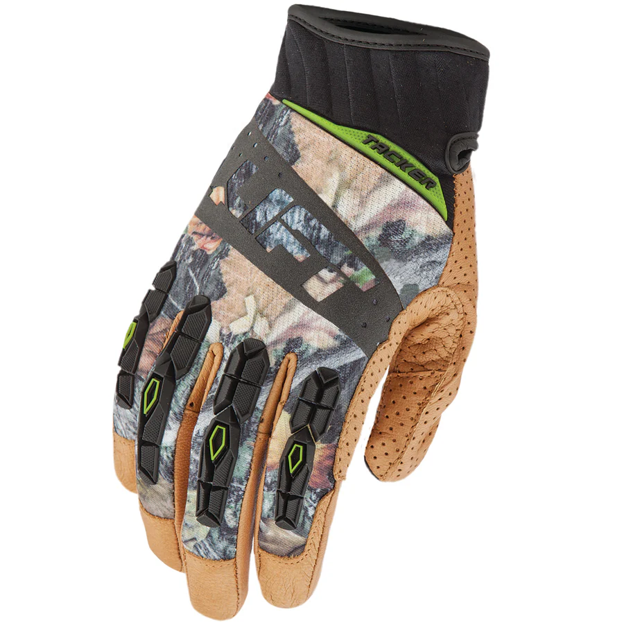 TACKER GLOVE (CAMO)- GENUINE LEATHER ANTI-VIBE - LENGTH:7 | WIDTH:4 | HEIGHT:1.5
