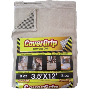 3.5' X 12' 8OZ NON‑SLIP SAFETY DROP CLOTH – COVERGRIP