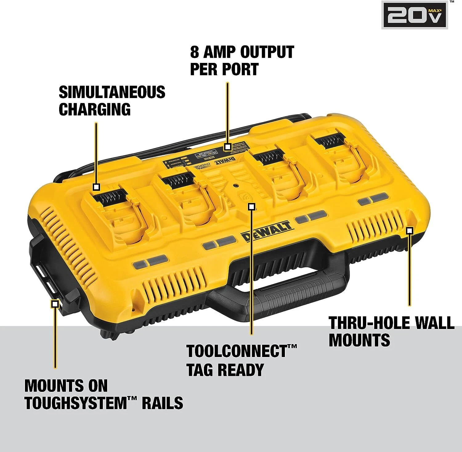 20V MAX RAPID CHARGER 4 PORT - DEWALT