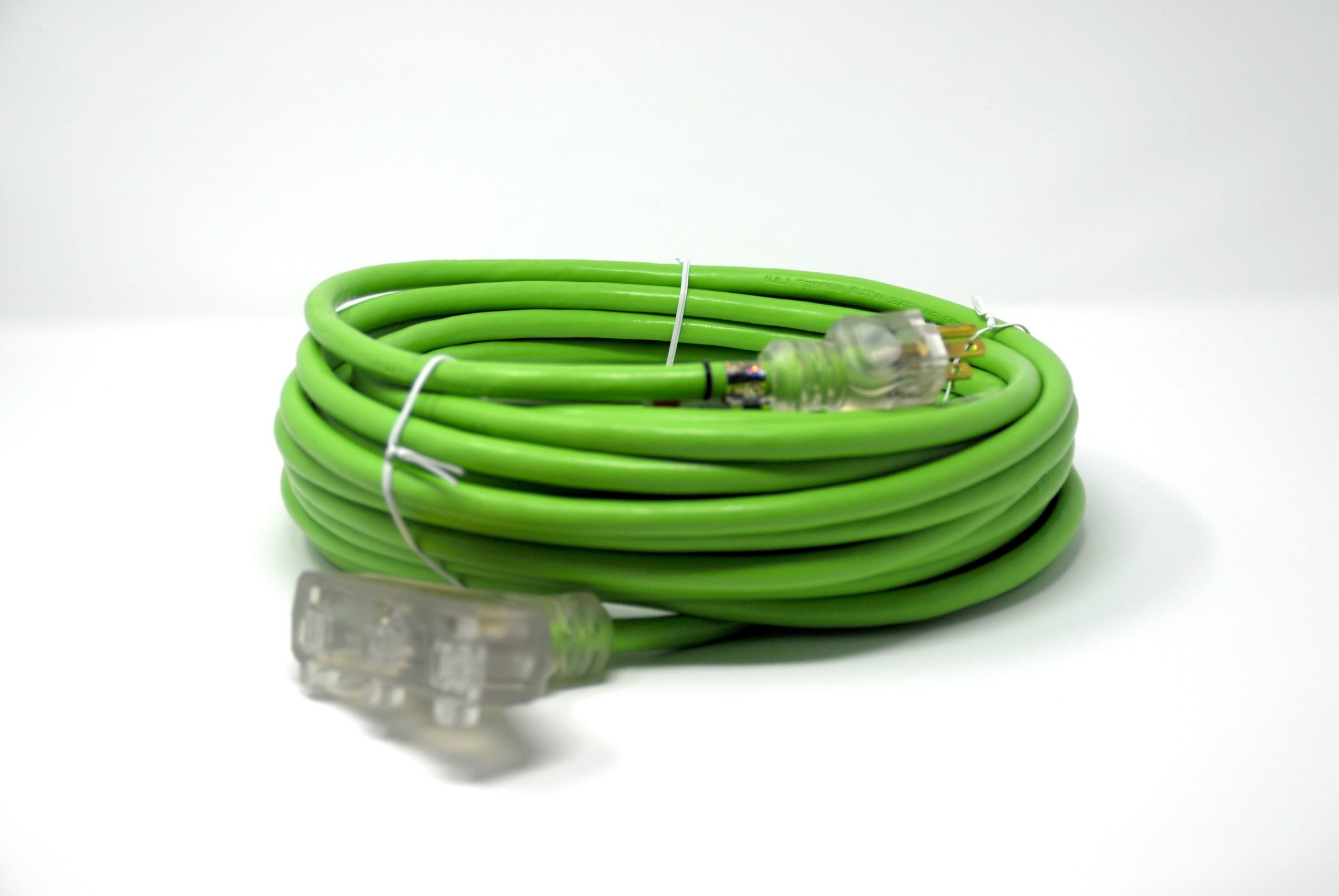 CORD - 12 GAUGE 50' SJTW EXTENSION CORD - GREEN W/LIGHTED END TRIPLE TAP - CUSTOMIZED