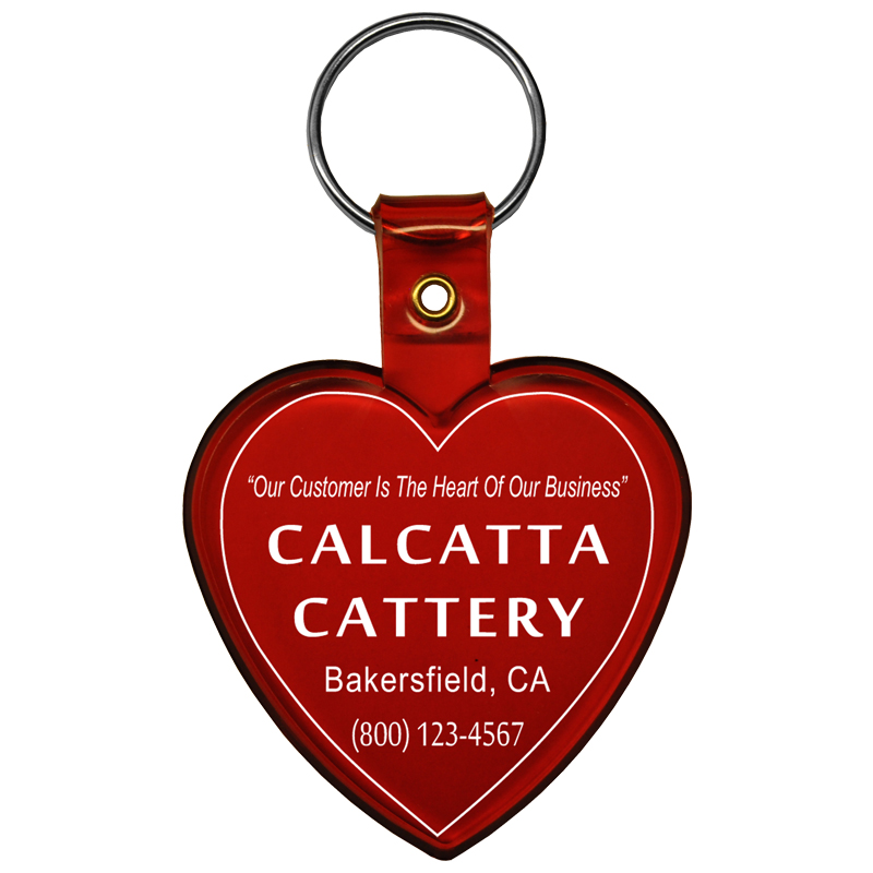 KEY TAG - RED HEART W/METAL RING