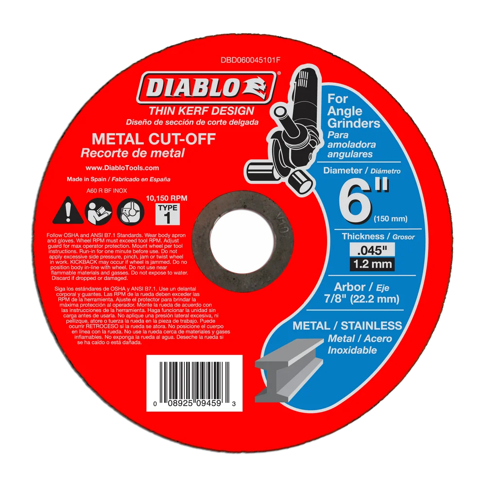 6" METAL CUT OFF WHEEL- THIN KERF- DIABLO