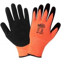 GLOVE - PIGSKIN - HI-VIZ GUNN OUT W/REFLECTIVE TAPE - LARGE