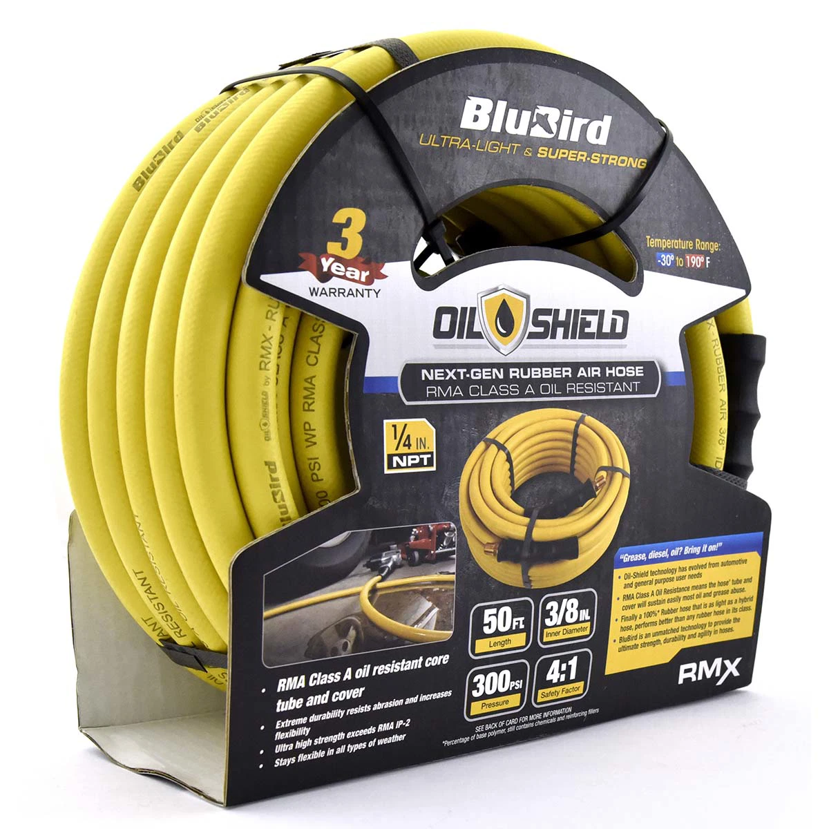 3/8" X 50' RUBBER AIR HOSE - BLUEBIRD