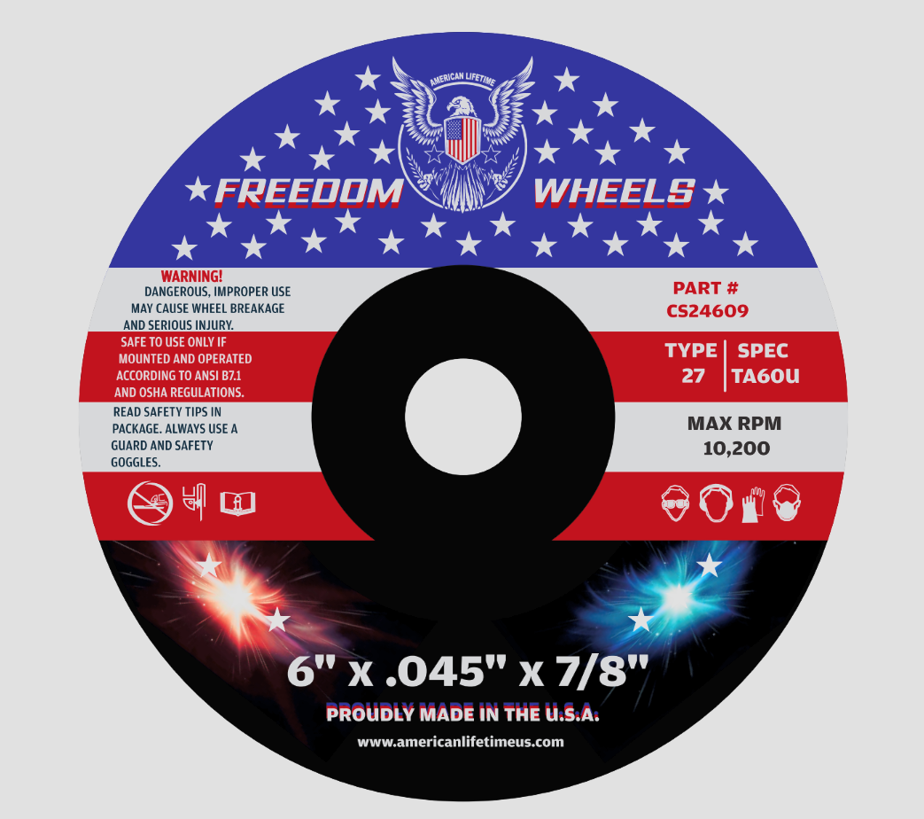 6" X..045 X 7/8" T27 PREMIUM METAL CUT OFF WHEEL - AMERICAN LIFETIME