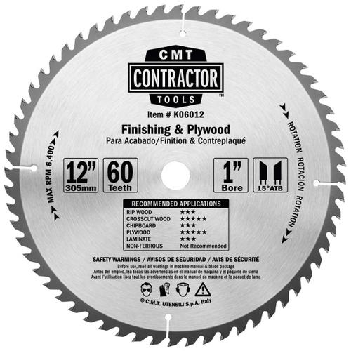 12” X 60T FINISHING & PLYWOOD CARBIDE TIPPED BLADE - CMT