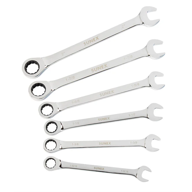 6PC JUMBO RATCHETING WRENCH SET - SUNEX