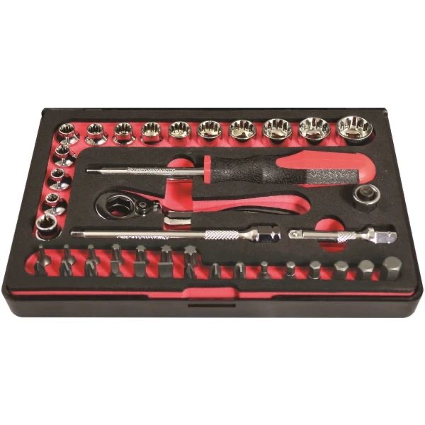41PC 1/4” DRIVE CLOSE QUARTER SPLINE SOCKET SET