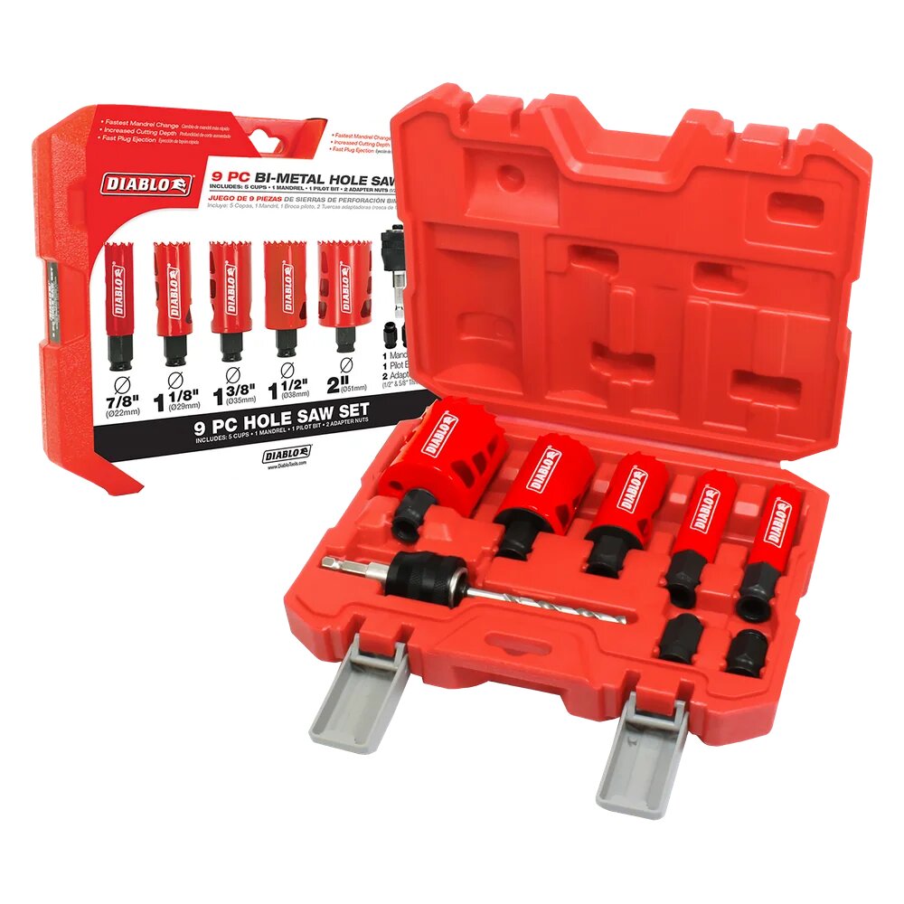 9PC GENERAL PURPOSE BI-METAL HOLE SAW KIT - DIABLO