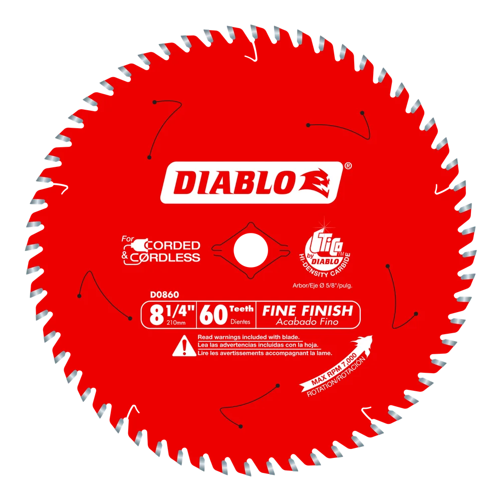 8-1/4" X 60T FINE FINISH CARBIDE SAW BLADE - FREUD