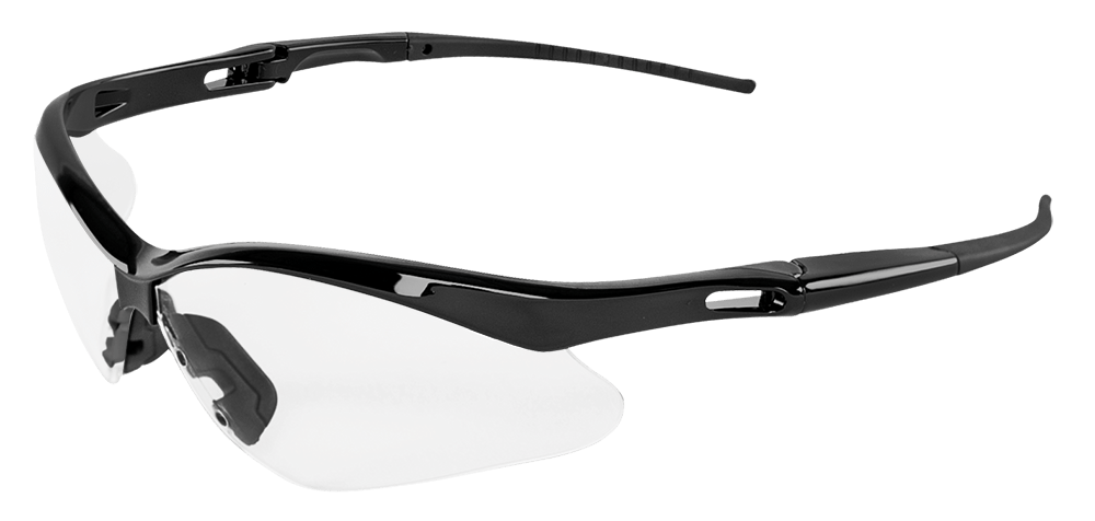 SPEARFISH SHINY BLACK FRAME CLEAR SAFETY GLASSES