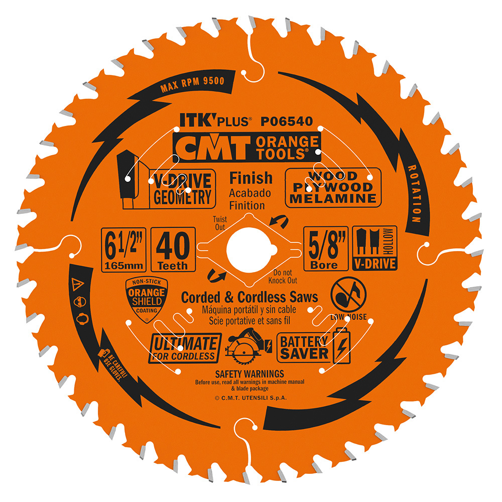 6-1/2" X 40TH ITK PLUS CARBIDE SAW BLADE - CMT