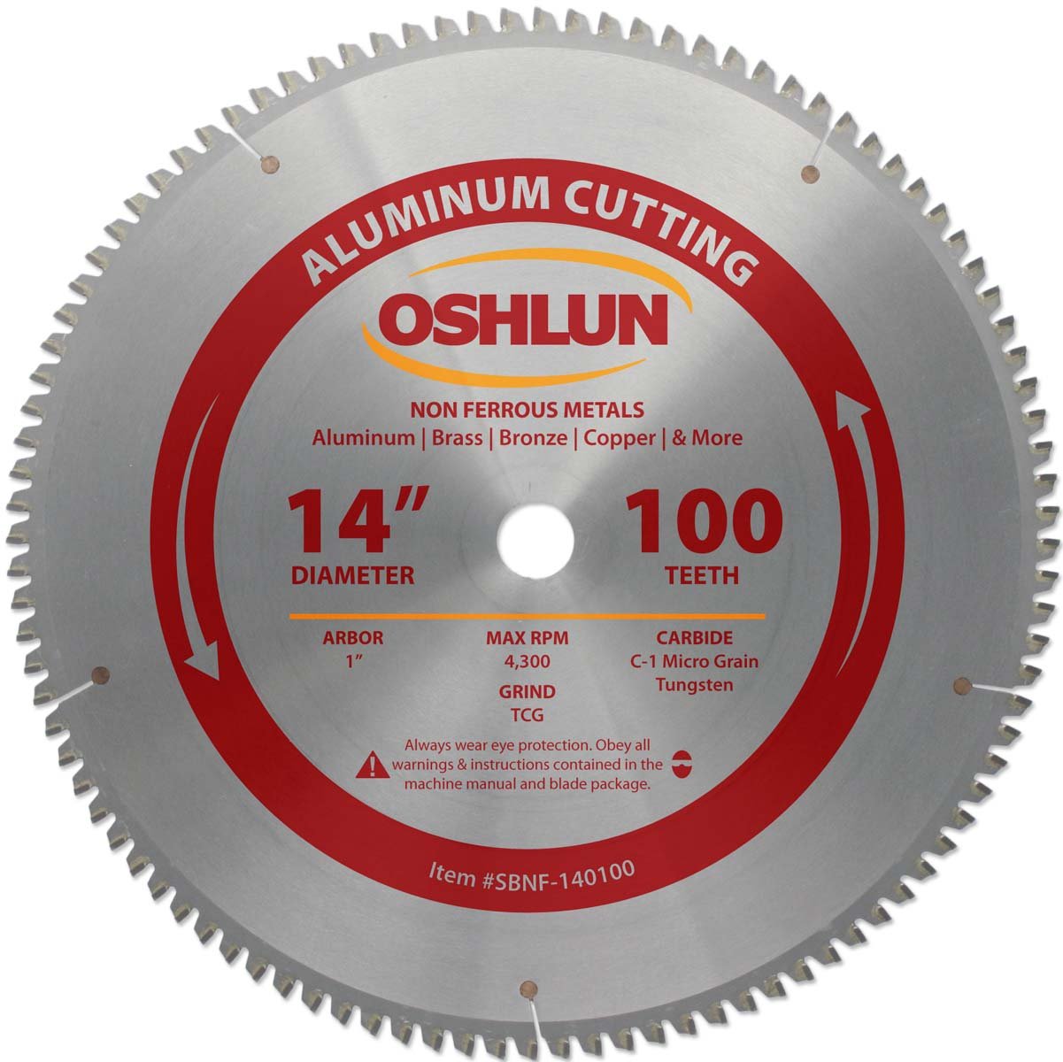 10" X 60T ALUMINUM CARBIDE SAW BLADE -METAL- OSHLUN