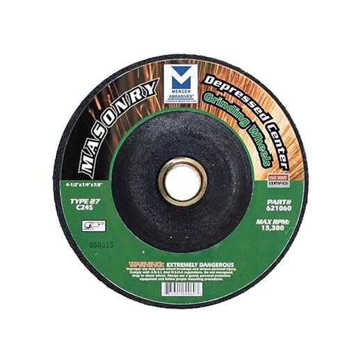 4- 1/2” X 1/4” TYPE 27 MASONRY GRINDING WHEEL - MERCER