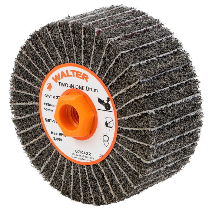 4-1/2" X 2" 2-N-1 FLAP FINISHING DRUMS - WALTER