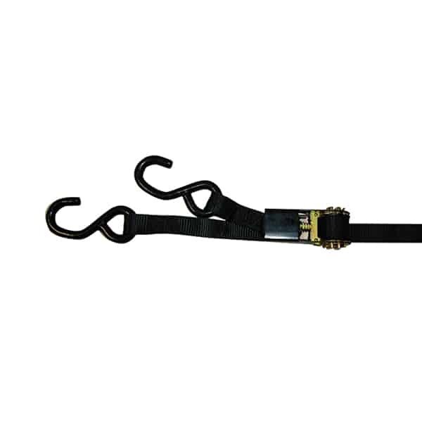 TIE-DOWN, RATCHET, 1" X 16' W/COATED S-HOOKS, BULK