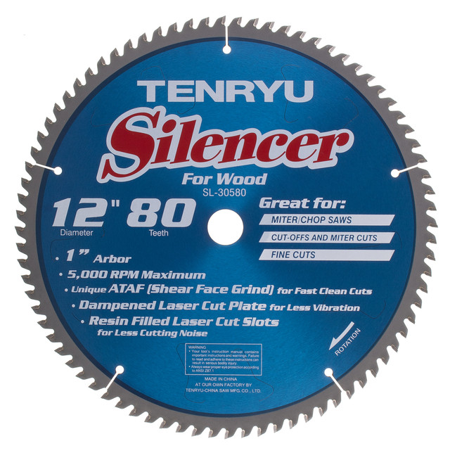 12" X 80T SILENCER CARBIDE TIPPED SAW BLADE - TENYRU