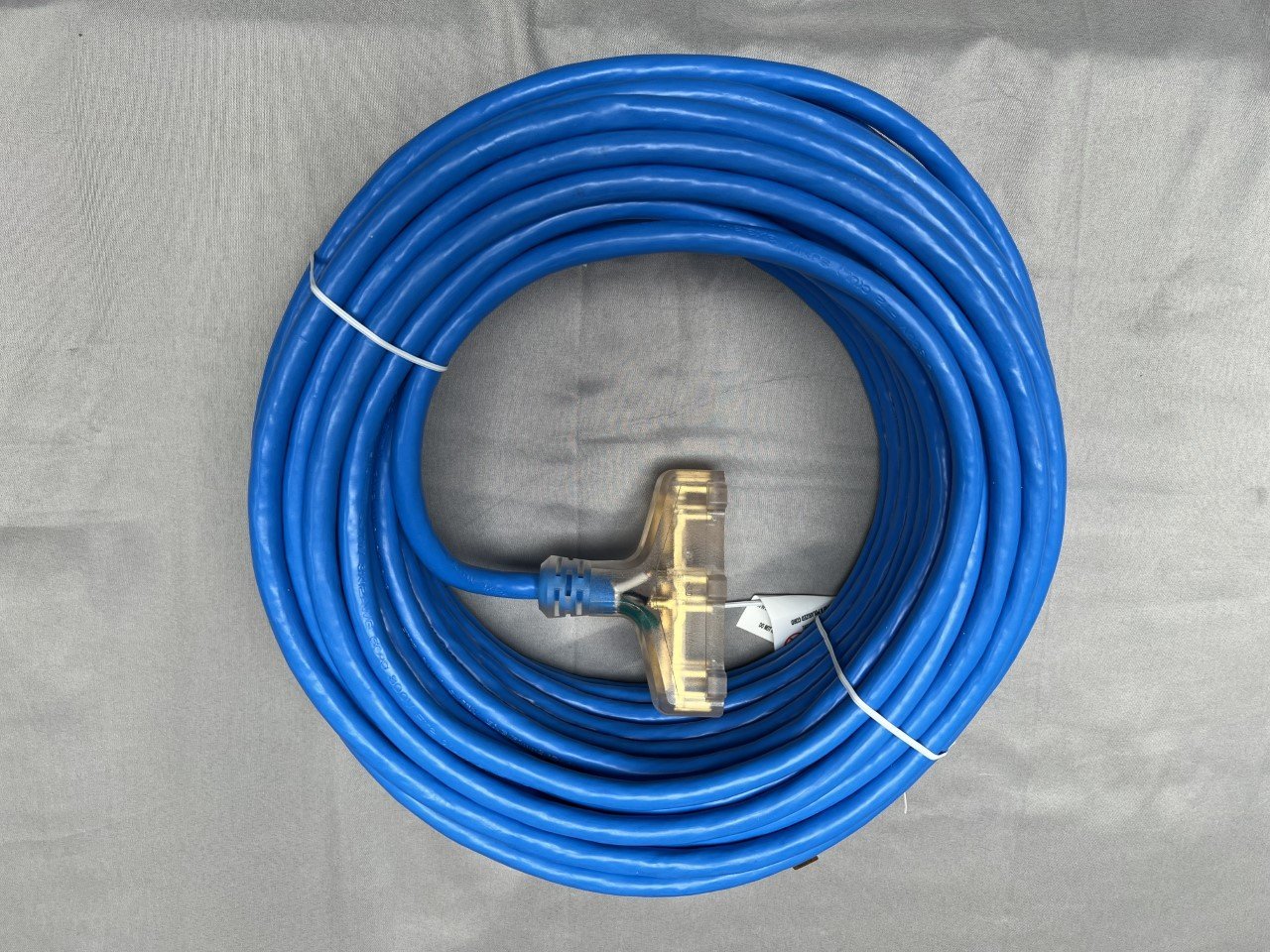 CORD - 12 GAUGE - 50' SJTW EXTENSION CORD W/ LIGHTED END - TRIPLE TAP - BLUE - CUSTOMIZED