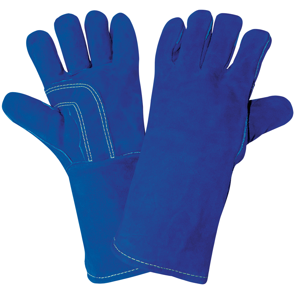 BLUE KEVLAR WELDING GLOVES- LARGE