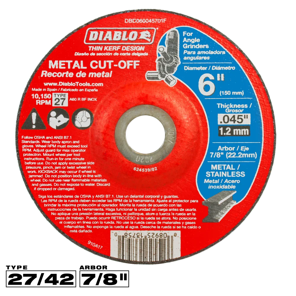 6" METAL CUT-OFF WHEEL - DIABLO