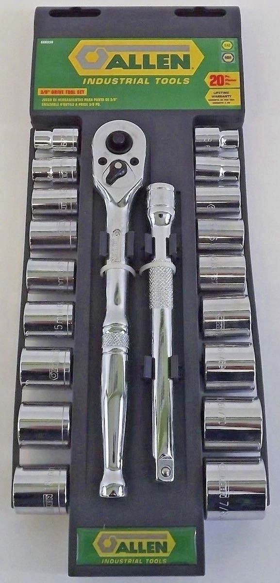 3/8” DRIVE SOCKET SET 20PC - ALLEN INDUSTRIAL TOOL