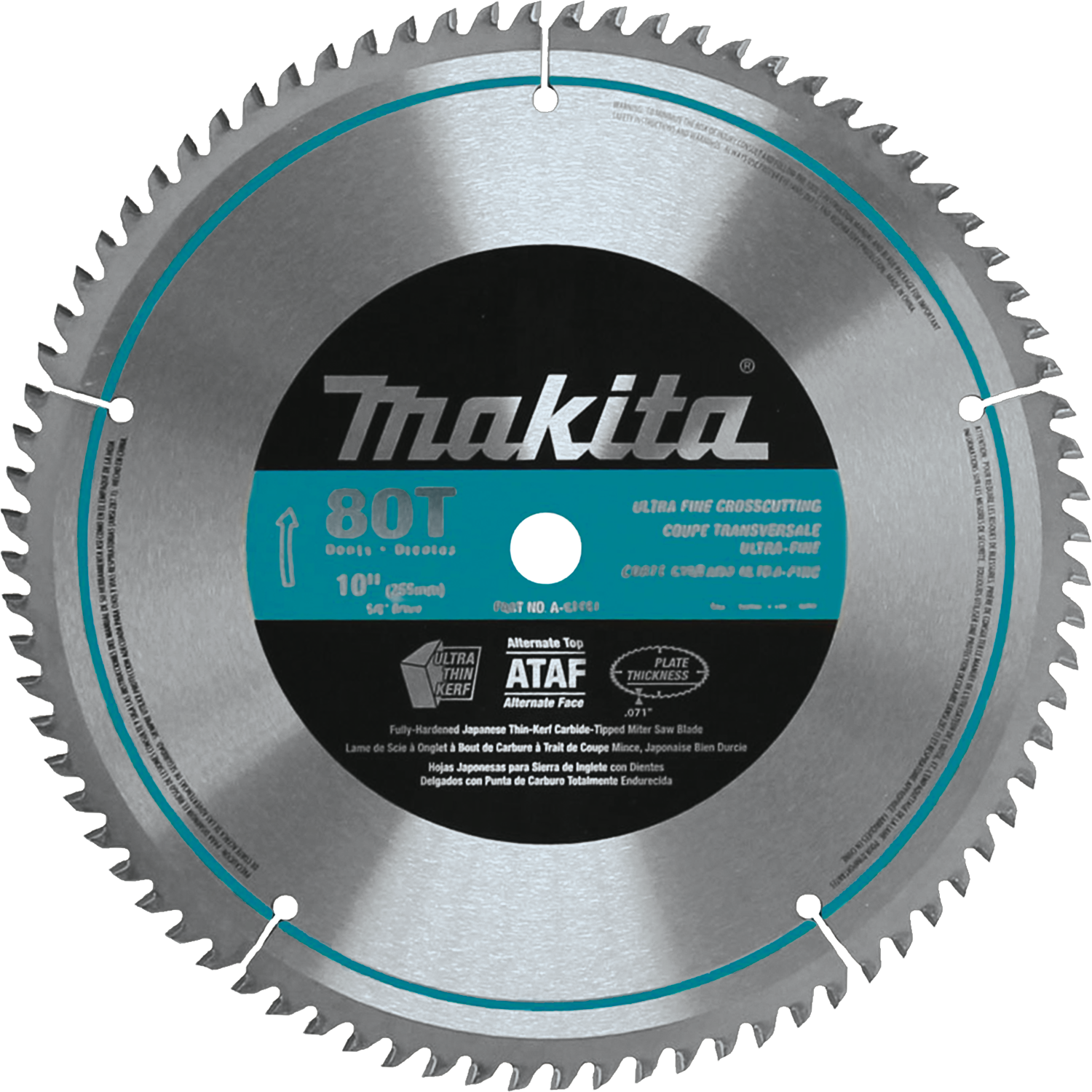 10" X 80T MICRO‑POLISHED MITER SAW BLADE - MAKITA
