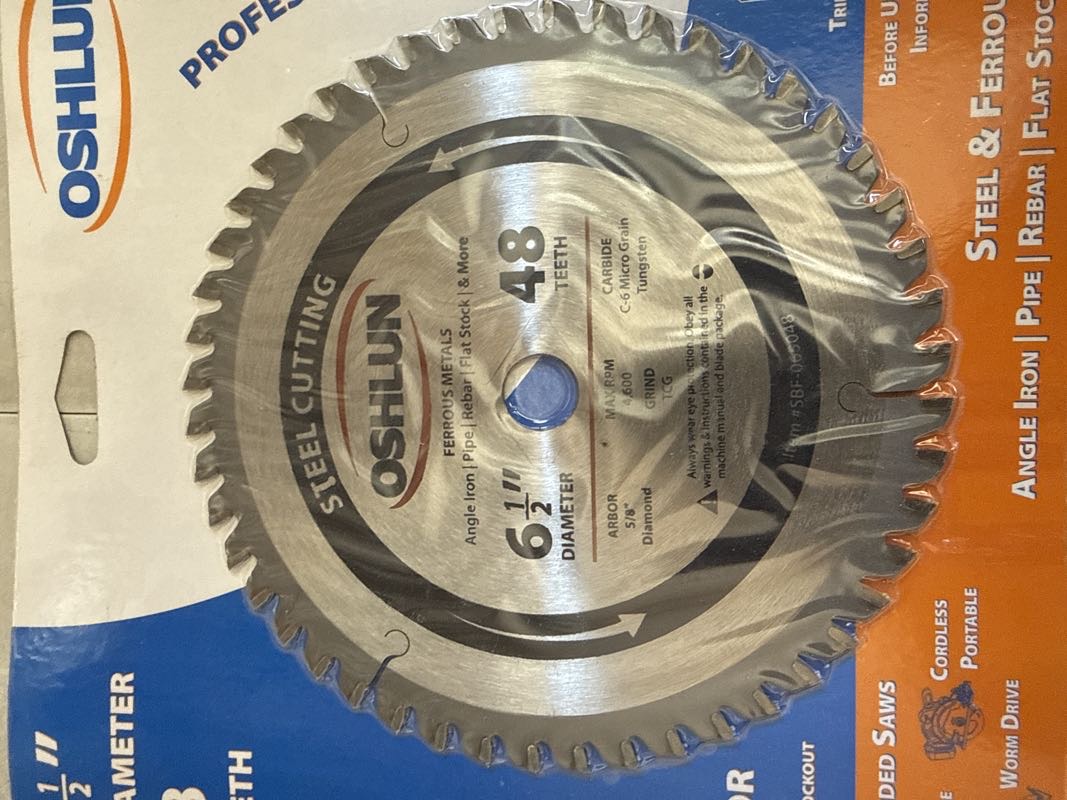 6-1/2” X 48T STEEL CUTTING CARBIDE TIPPED BLADE