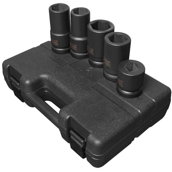 1" DRIVE SAE & METRIC 6 POINT WHEEL SERVICE 5-PIECE IMPACT SOCKET SET - SUNEX