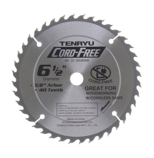 6-1/2" X 40T CARBIDTE TIPPED SAW BLADE - TENRYU
