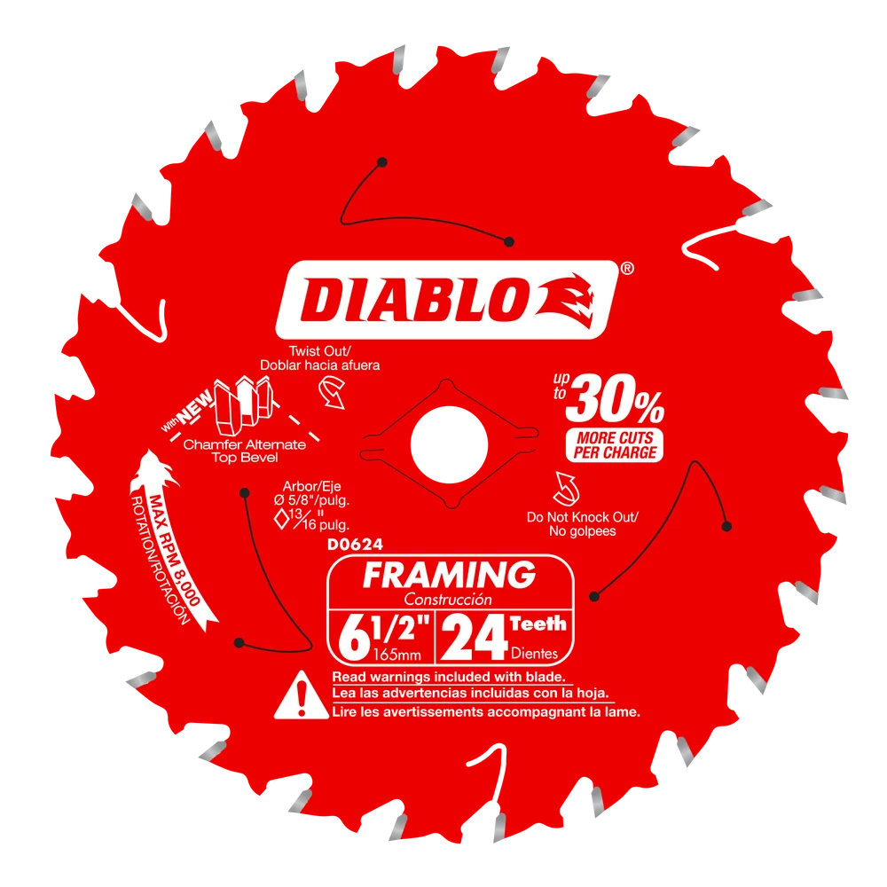 6-1/2" X 24T FRAMING SAW BLADE - DIABLO