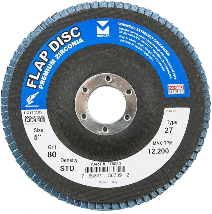 5" X 120 GRIT ZIRCONIA FLAP DISC - MERCER